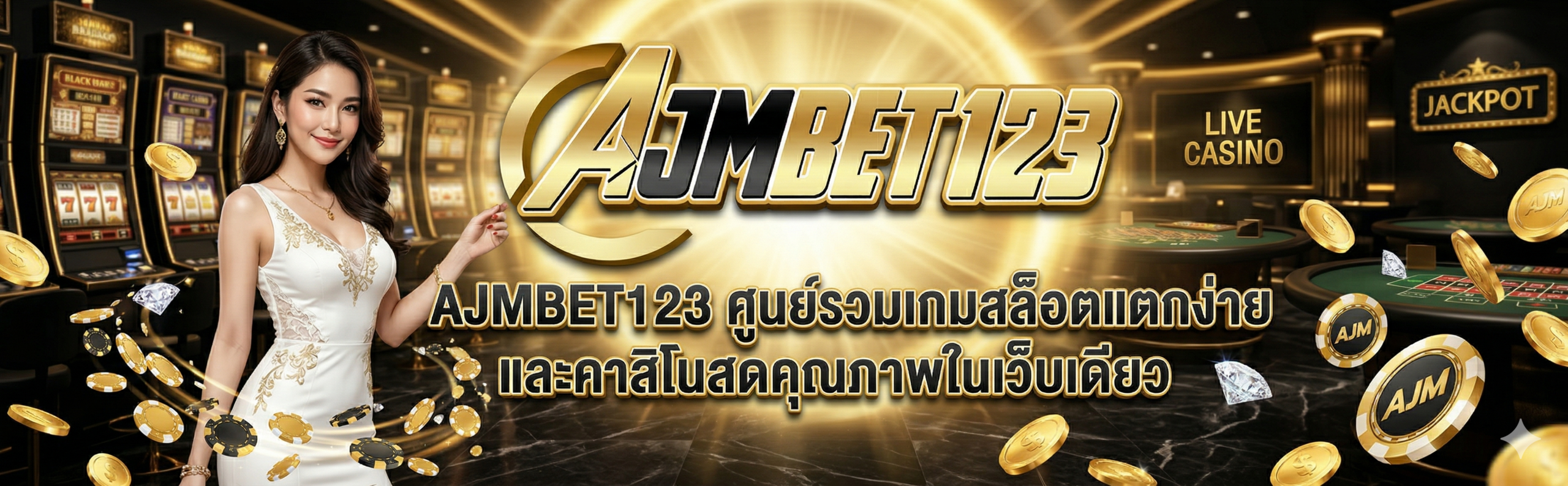 AJMBET123 ศูนย์รวมเกมสล็อตแตกง่ายและคาสิโนสดคุณภาพในเว็บเดียว